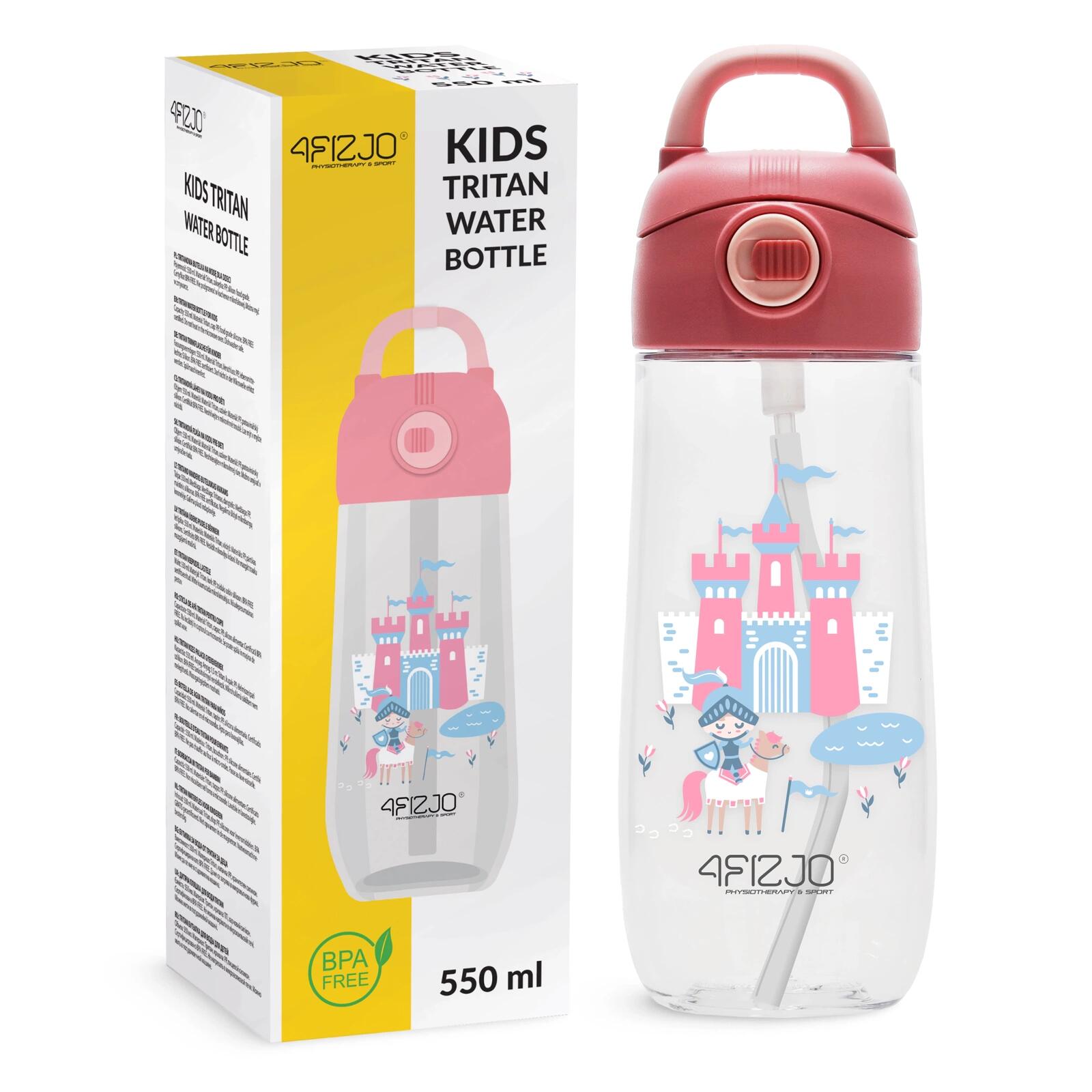 BUTELKA NA WODĘ BIDON DLA DZIECKA NAPÓJ DO SZKOŁY SPORTOWA TRITAN 550 ML