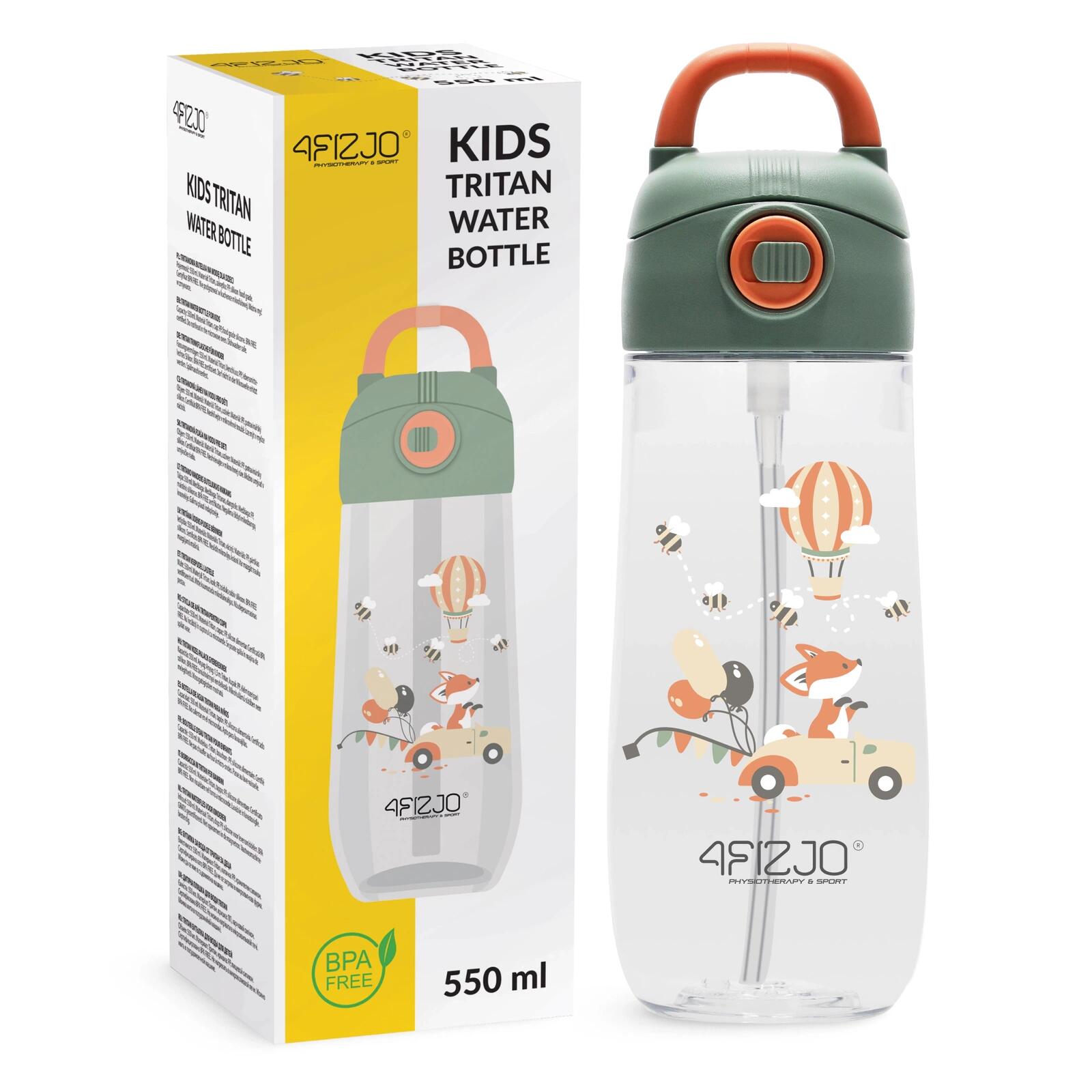 BUTELKA NA WODĘ BIDON DLA DZIECKA NAPÓJ DO SZKOŁY SPORTOWA TRITAN 550 ML