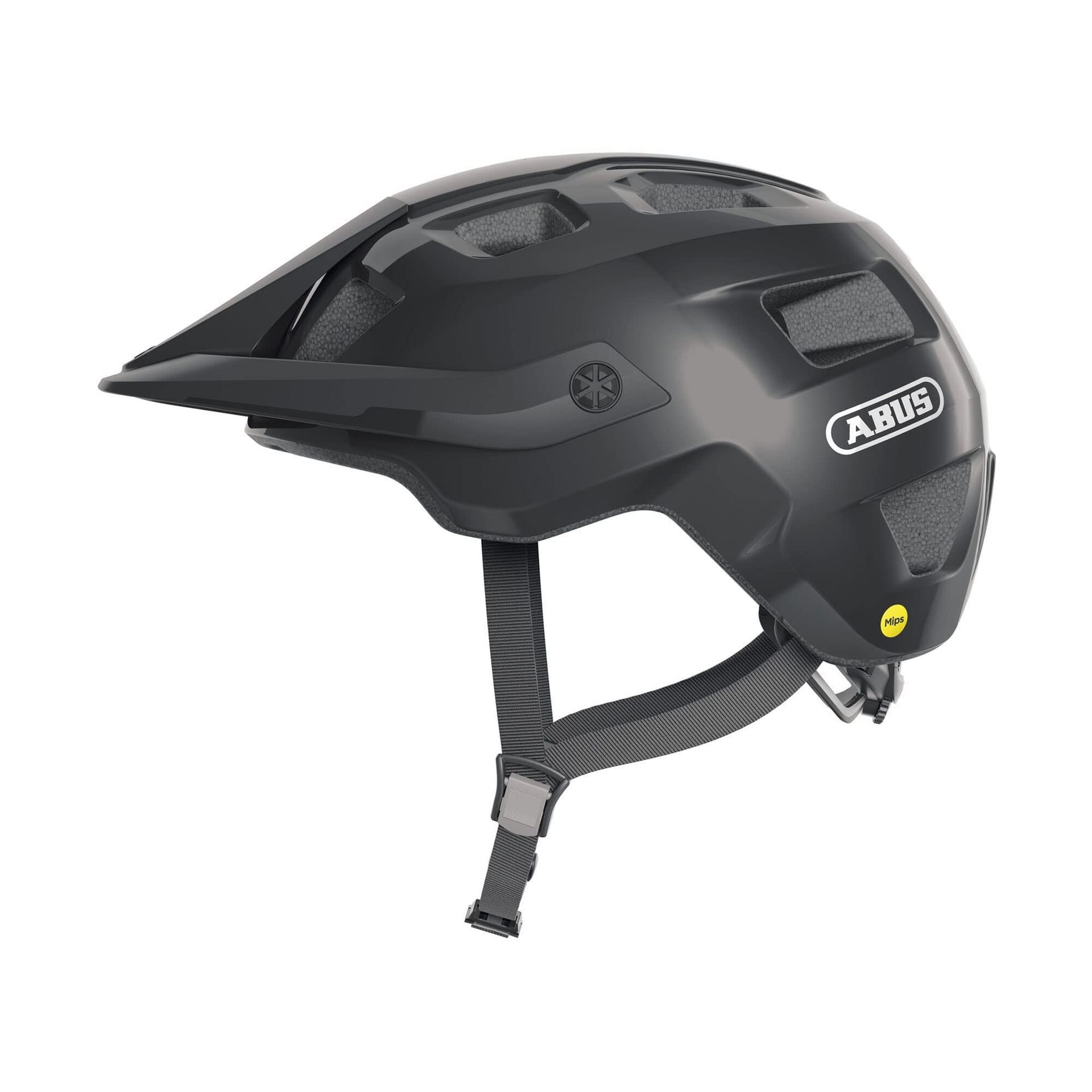 Kask ABUS MTB MoTrip MIPS - kask rowerowy do bezpiecznego wprowadzenia do kolarstwa górskiego - z ochroną przed uderzeniami - dla mężczyzn i kobiet - czarny błyszczący, rozmiar L