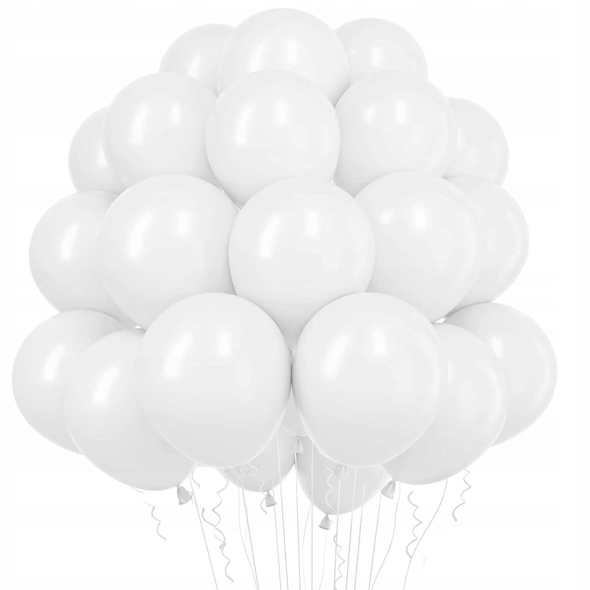 Balony lateksowe białe zestaw 100 sztuk 10 cali 25cm komunia wesele ślub