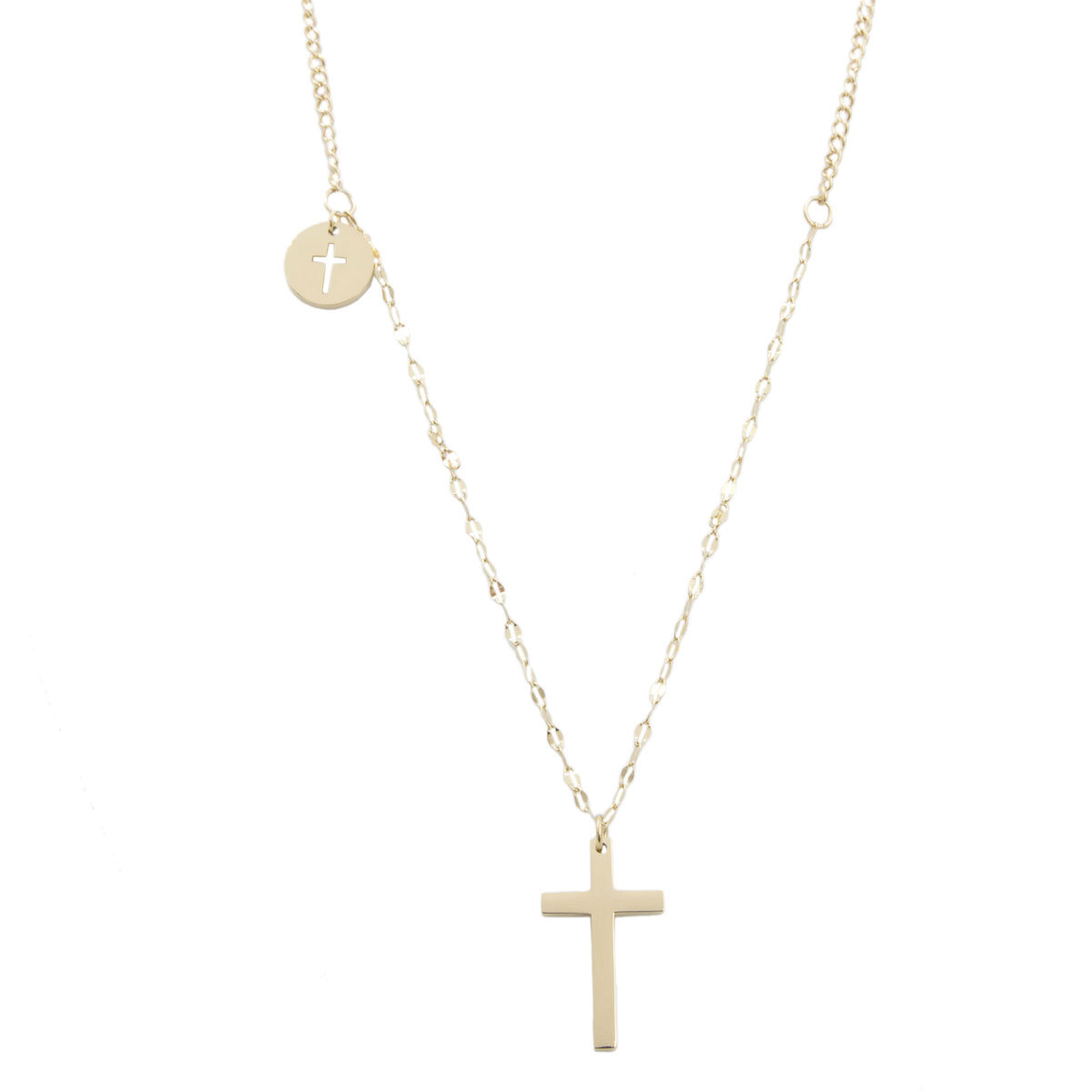 Naszyjnik z krzyzykiem stal chirurgiczna złoty