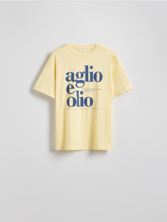 Reserved - T-shirt z nadrukiem - jasnożółty