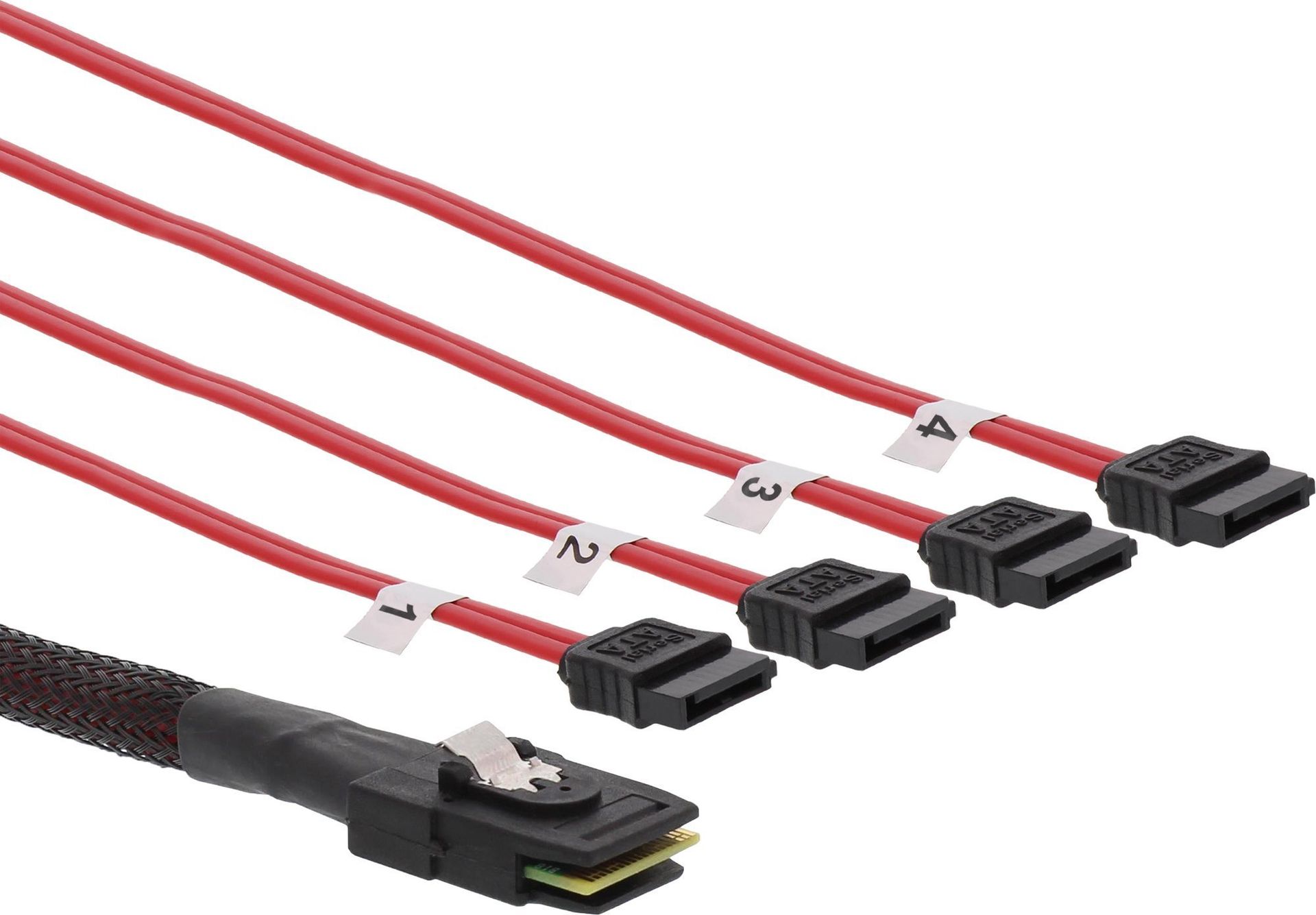 InLine InLine® SAS Connector Cable Mini SAS SFF8087 to 4x SATA Crossover OCF 0.5m 27610C