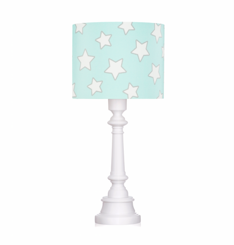 Lampa stojąca dla dzieci miętowa/turkusowa w gwiazdki