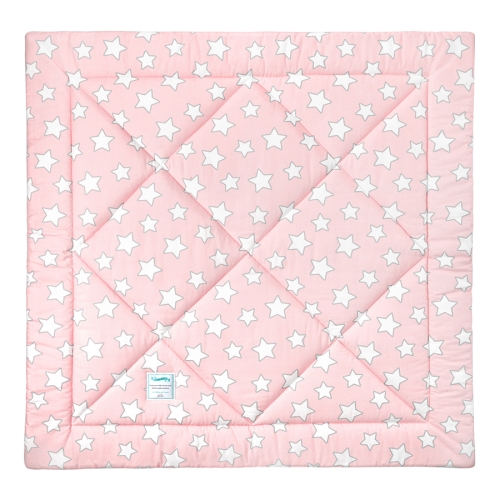 Mata niemowlęca różowo szara Stars