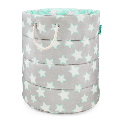 Kosz na zabawki mint & grey stars