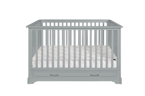 Łóżeczko dziecięce 140x70 z funkcją tapczanika szare melody