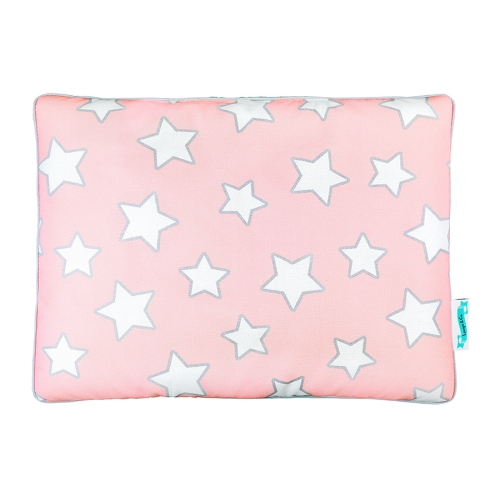 Poduszka dla noworodka bawełniano welurowa pink stars
