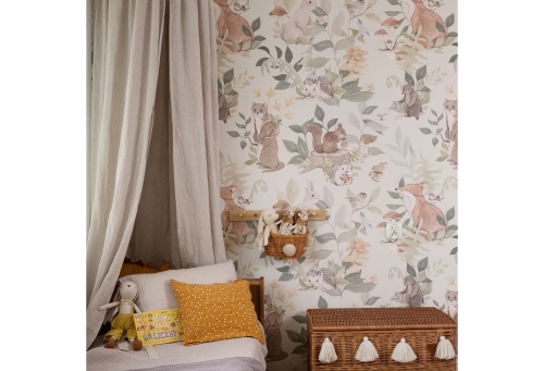 Woodland Small Green- Leśna Tapeta