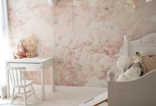 Dream Kids Rose Tapeta w Chmury i Ptaki