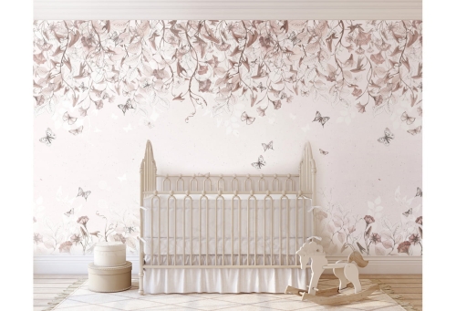 Butterflies Pudding Tapeta dla Dziewczynki w Motyle i Kwiaty