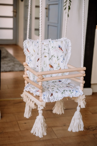 Huśtawka boho dzikie kwiaty na błękicie