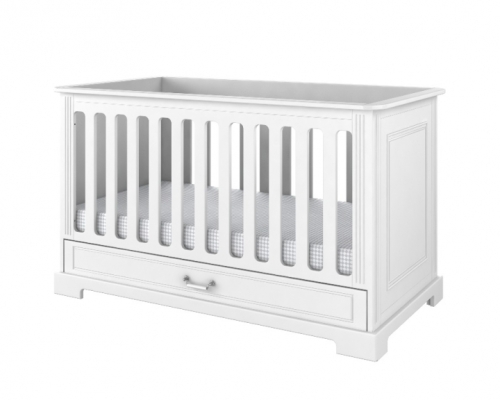 Łóżeczko dziecięce z szufladą ines elegant white 140x70