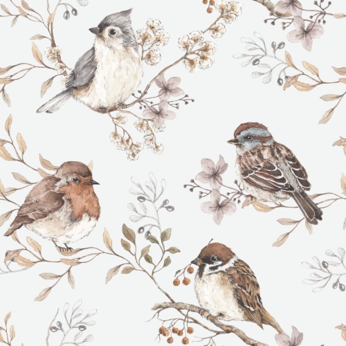 Tapeta Birds Whitegrey