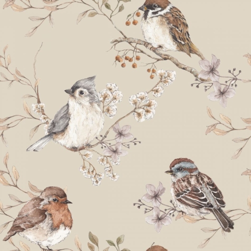 Tapeta Birds Beige