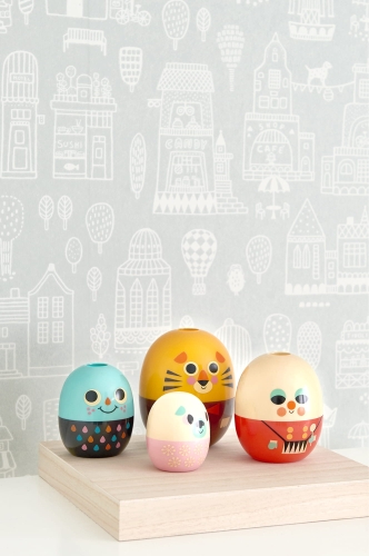 Tapeta dla dzieci Szara Miasteczko