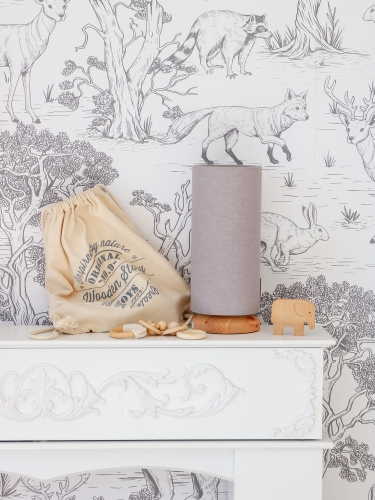 Lampka nocna lniana szara Linen Grey