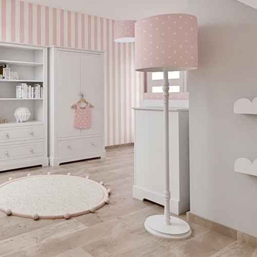 Lampa podłogowa różowa w kropki lovely dots pink