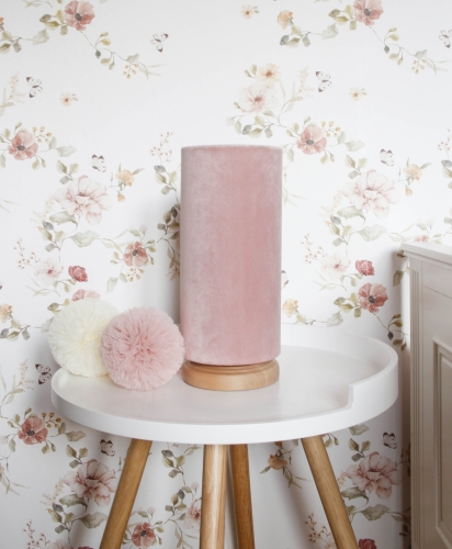 lampka nocna pudrowy róż velvet pink