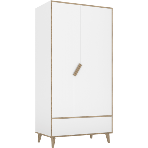 Szafa dwudrzwiowa z szufladą biała tutu white