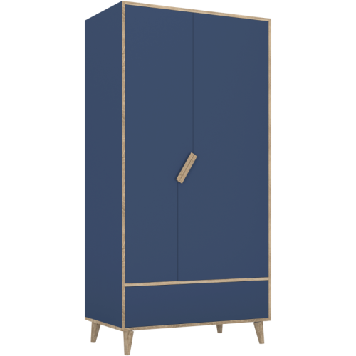 Szafa dwudrzwiowa z szufladą niebieska tutu blue