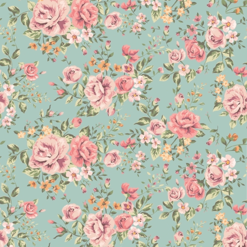 Tapeta Classic Flowers Peony Green