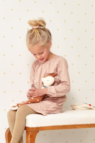 Tapeta dla dzieci Złota Biala w Delikatne Wzory