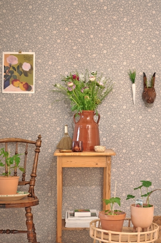 Tapeta dla dzieci Zakurzony Błękit Kwiatuszki