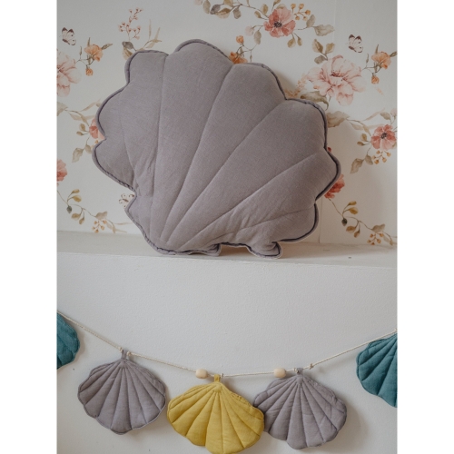 Lniana poduszka dekoracyjna muszla 