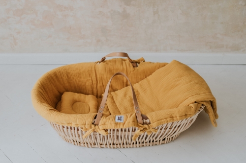 Zestaw tekstyliów do kosza mojżesza honey
