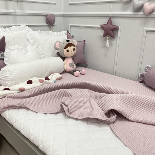 LEKKA NARZUTA 150x200cm WAFELKOWA ZŁAMANY RÓŻ