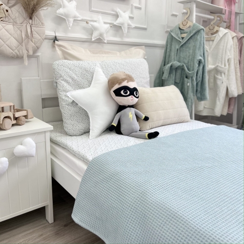 LEKKA NARZUTA 90x180cm WAFELKOWA EUKALIPTUSOWA