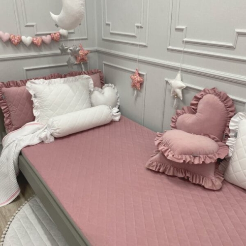 AKSAMITNA PIKOWANA NARZUTA 110x180cm VELVET DELIKATNY RÓŻ