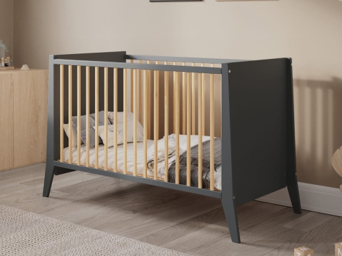 Łóżeczko dziecięce Cosmo antracyt-sosna 120x60