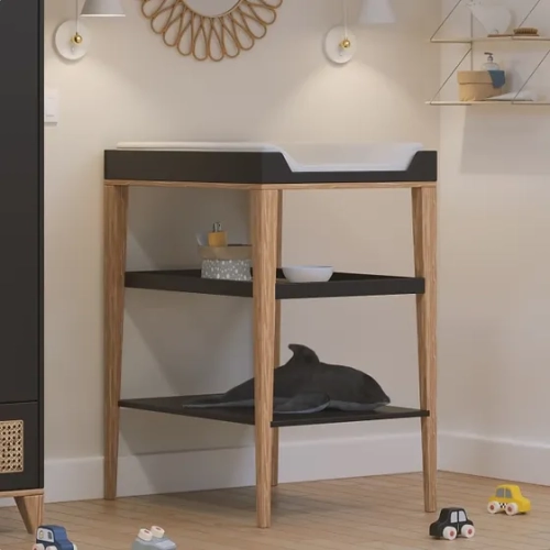 Przewijak Wolnostojący czarny rattanowy Onyx Nami