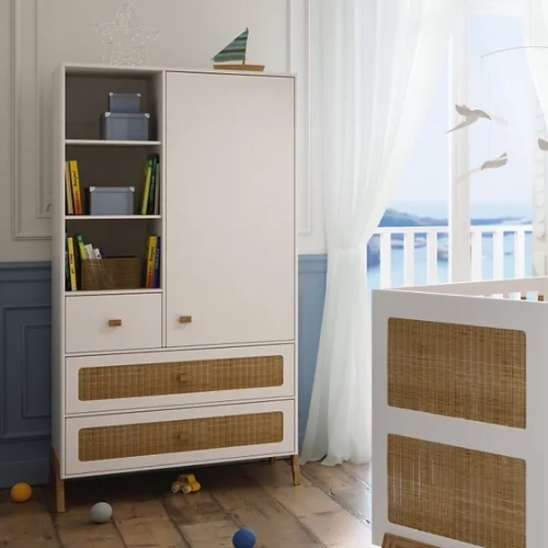 Szafa biała rattan - Neige Marelia