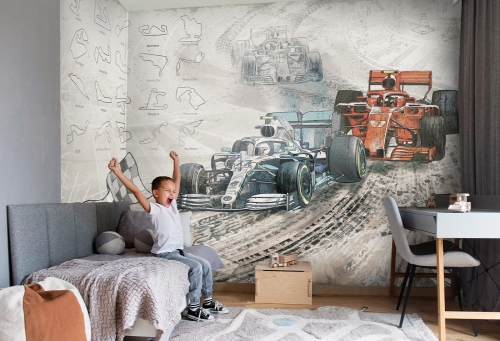Formula 1 Tapeta dla Chłopaka z Bolidami i Torem Wyścigowym
