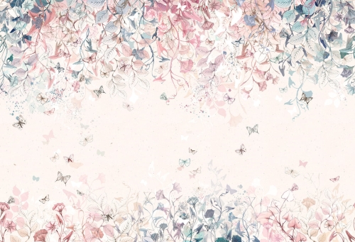 Butterflies Bubblegum Tapeta dla Dziewczynki w Motyle i Kwiaty