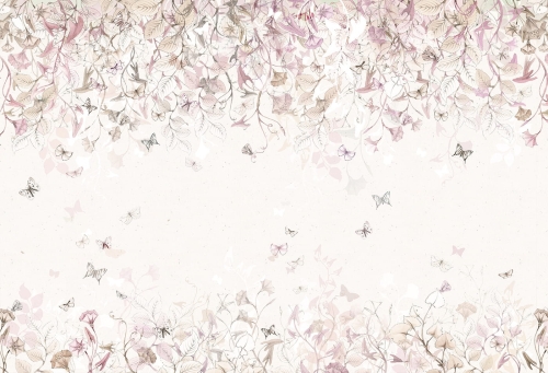 Butterflies Rose Tapeta dla Dziewczynki w Motyle i Kwiaty