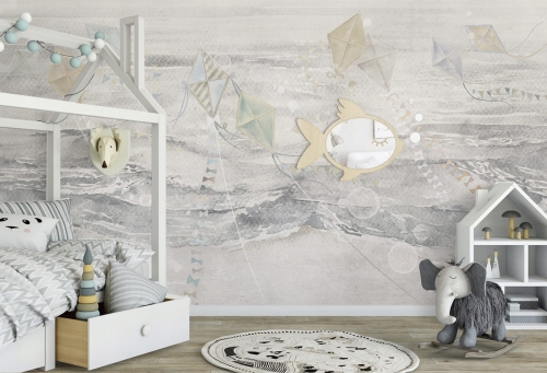 Fly High Neutral Wakacyjna Tapeta w Latawce