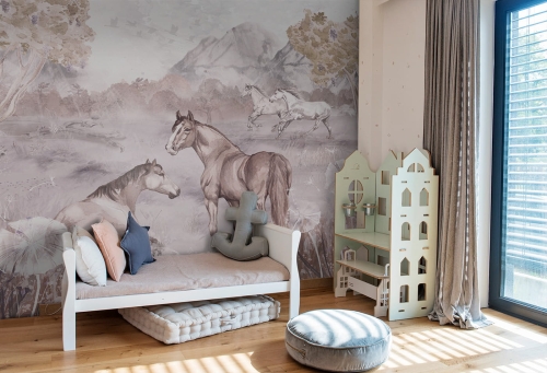 Horse Valley Tapeta w Konie i Górski Pejzaż