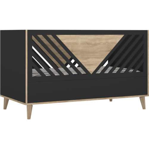 Łóżeczko dziecięce 140x70 czarne Tutu Black V