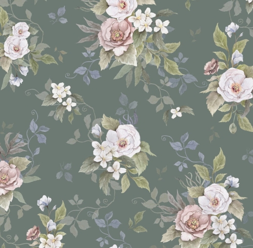 Tapeta Romantyczne Peonie Zielona