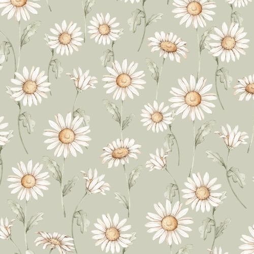 Tapeta Stokrotki Sunny Daisy Zielona