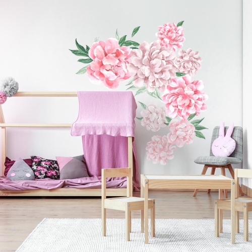 Naklejka ścienna Piwonie Różowe