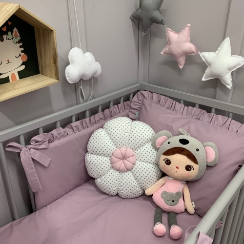 Pościel z wypełnieniem - różne rozmiary - lawenda z falbanką