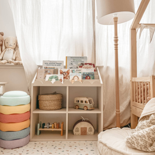 Biblioteczka jasny beż book nook latte