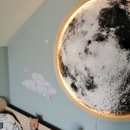 Lampa nocna ścienna księżyc w nowiu