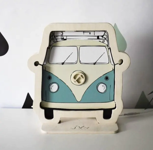 Lampka nocna dla dzieci retro bus