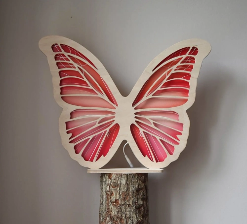 Lampka nocna dla dzieci różowy motylek